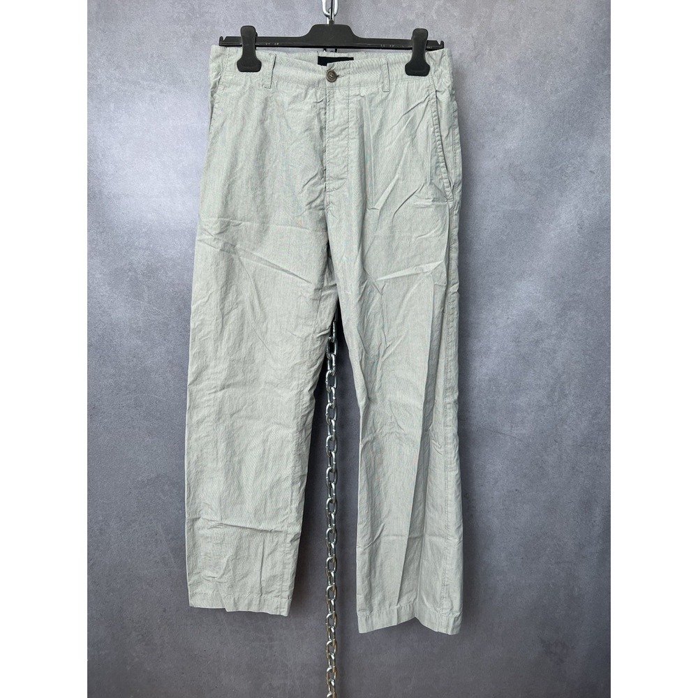 Nicole Farhi 100% Cotton Pinstripe Pants White / Blue 32x30‎ Tagged 30